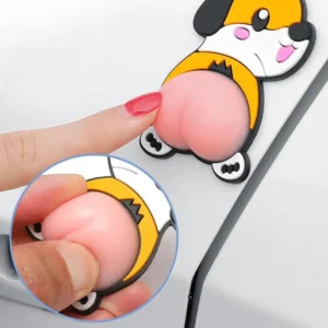 3d Cartoon Pvc Car Door Anti-collision Strip Soft Resistant Buffering Scratch Stickers Waterproof Wear-resistant Seis M0s1