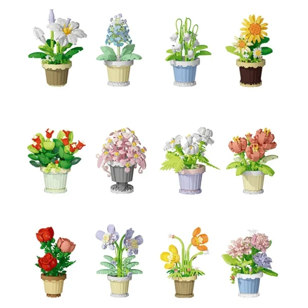 Mini Flower with Pot Micro Building Blocks Toys - Intricate Floral Details, Multiple Styles Available for Home and Office Décor - Image 5
