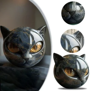 -Hot Luxury Black Cats Stone Sculpture,Elegant Home Décor & Gift-Ready Art Piece, Gifts For Cat Lovers Women Men Mini Tiny Cat
